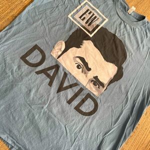 Blue Ew David shirt. XL Tee. Alstyle Ultimate. 100% cotton. Blank on back.